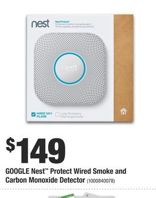 Home Depot Google nest™ protect wired smoke and carbon monoxide detector offer
