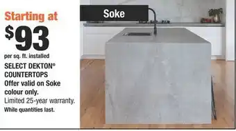 Home Depot Select dekton® countertops offer