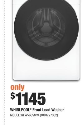 Home Depot Whirlpool® front load washer offer