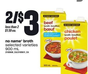 Zehrs Markets No name® broth, 900 ml offer