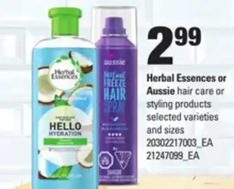 Zehrs Markets Herbal essences or aussie hair care or styling products offer