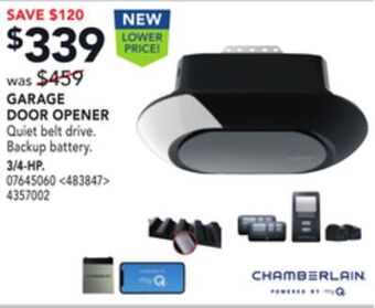 RONA Chamberlain garage door opener offer