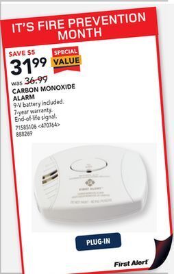 RONA First alert carbon monoxide alarm offer