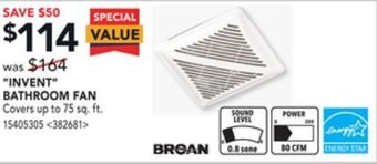 RONA Broan "invent" bathroom fan offer
