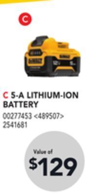 RONA Dewalt 5-a lithium-ion battery offer