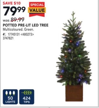 RONA Potted pre-lit led tree 4' offer