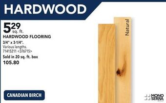 RONA Mono serra hardwood flooring 3/4" x 3-1/4" offer