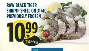 Marché Adonis Raw black tiger shrimp shell on 31/40 offer
