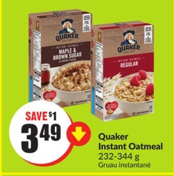 Chalo FreshCo Quaker instant oatmeal 232-344 g offer