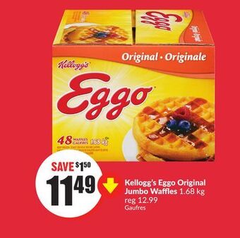 Chalo FreshCo Kellogg's eggo original jumbo waffles 1.68 kg offer