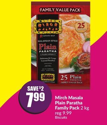 Chalo FreshCo Mirch masala plain paratha family pack 2 kg offer