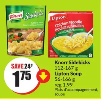 FreshCo Knorr sidekicks 112-167 g lipton soup 56-166 g offer