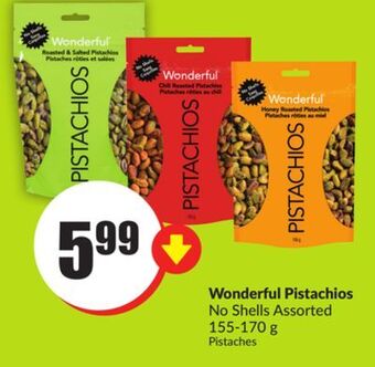 FreshCo Wonderful pistachios no shells assorted 155-170 g offer