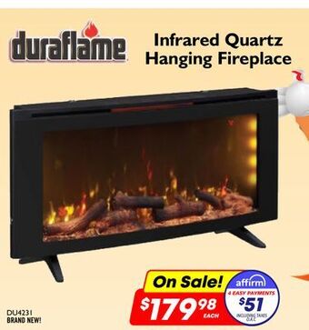 Factory Direct Duraflame infrared quartz hanging fireplace offer