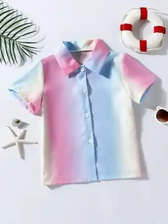 SheIn Toddler girls ombre button front kimono offer