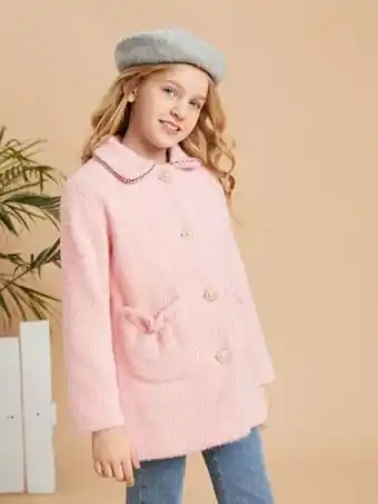 SheIn Shein girls dual pocket button front coat offer