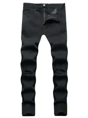 SheIn Romwe guys solid ripped jeans offer
