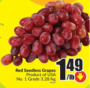 FreshCo Red seedless grapes offer