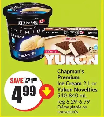 FreshCo Chapman's premium ice cream or yukon novelties offer