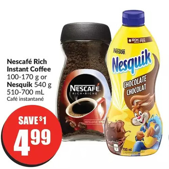 FreshCo Nescafé rich instant coffee, nesquik offer