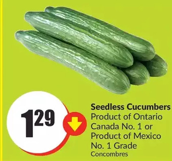 FreshCo Seedless cucumbers offer