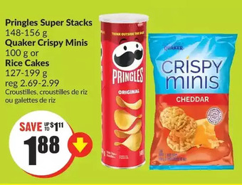 FreshCo Pringles super stacks, quaker crispy minis or rice cakes offer