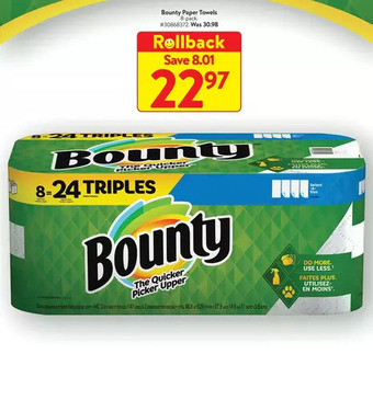 Walmart Bounty paper towels offer
