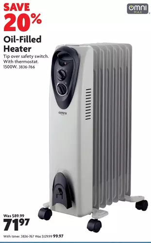 Home Hardware Oil-filled heater | with timer offer