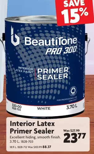 Home Hardware Interior latex primer sealer 3.70 l | 18.9 l offer