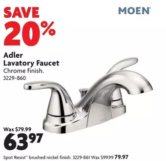 Home Hardware Adler lavatory faucet: chrome finish | spot resist brushed nickel finish offer