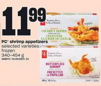 Loblaws Pc shrimp appetizers offer