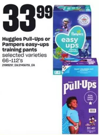Loblaws Huggies pull-ups or pampers easy-ups training pants offer