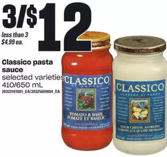 Loblaws Classico pasta sauce offer