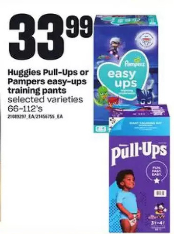 Zehrs Markets Huggies pull-ups or pampers easy-ups training pants offer