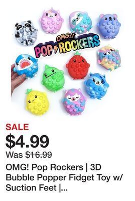 Showcase Omg! pop rockers | 3d bubble popper fidget toy w/ suction feet | style ships assorted offer