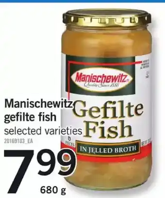 Fortinos Manischewitz gefilte fish offer