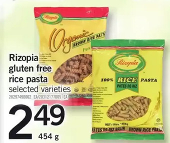 Fortinos Rizopia gluten free rice pasta offer