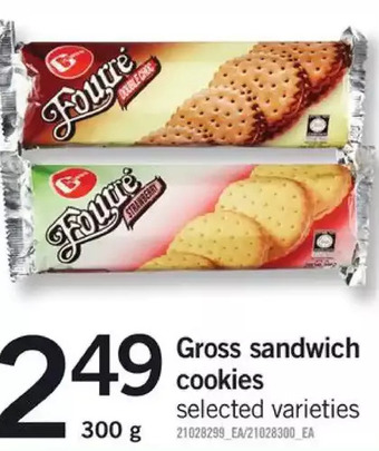 Fortinos Gross sandwich cookies offer