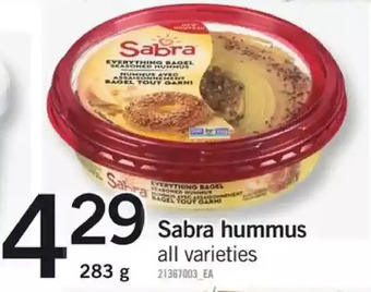 Fortinos Sabra hummus offer