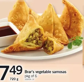 Fortinos Brar's vegetable samosas offer