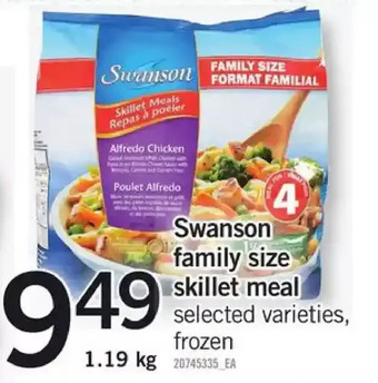 Fortinos Swanson family size skillet meal offer