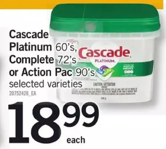 Fortinos Cascade platinum complete or action pac offer