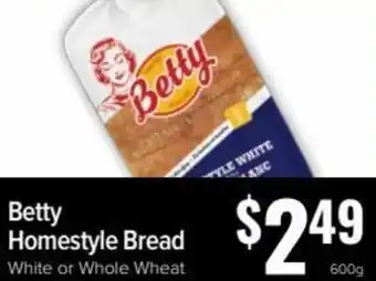 Betty Homestyle Bread 600g