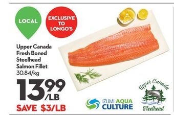 Longo's Upper canada fresh boned steelhead salmon fillet offer