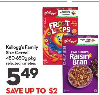 Longo's Kellogg's family size cereal offer