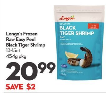 Longo's Longo's frozen raw easy peel black tiger shrimp offer