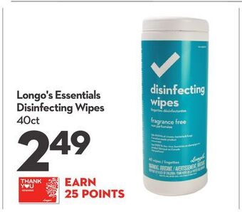 Longo's Longo's essentials disinfecting wipes offer