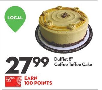 Longo's Dufflet 8" coffee toffee cake offer