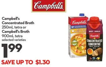Longo's Campbell's concentrated broth 250ml tetra or campbell's broth 900ml tetra offer