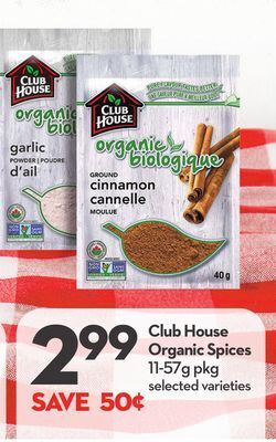 Longo's Club house organic spices offer